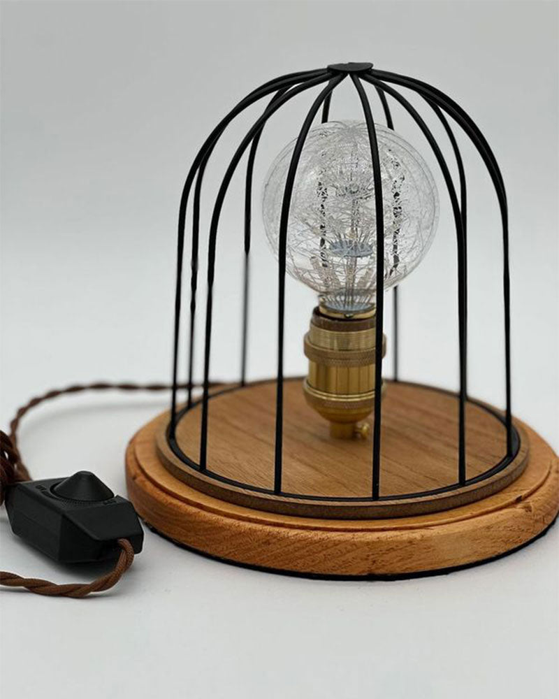 Cage Starry Bulb And Light Color Wood