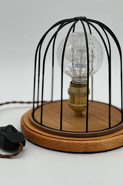 Cage Starry Bulb And Light Color Wood