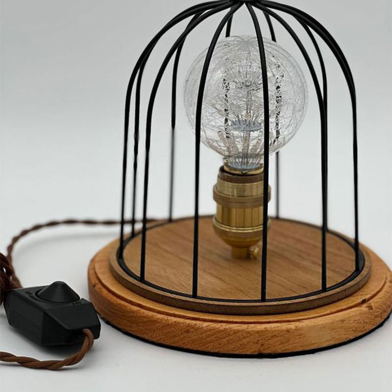 Cage Starry Bulb And Light Color Wood