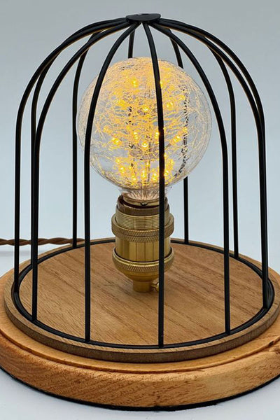 Cage Starry Bulb And Light Color Wood