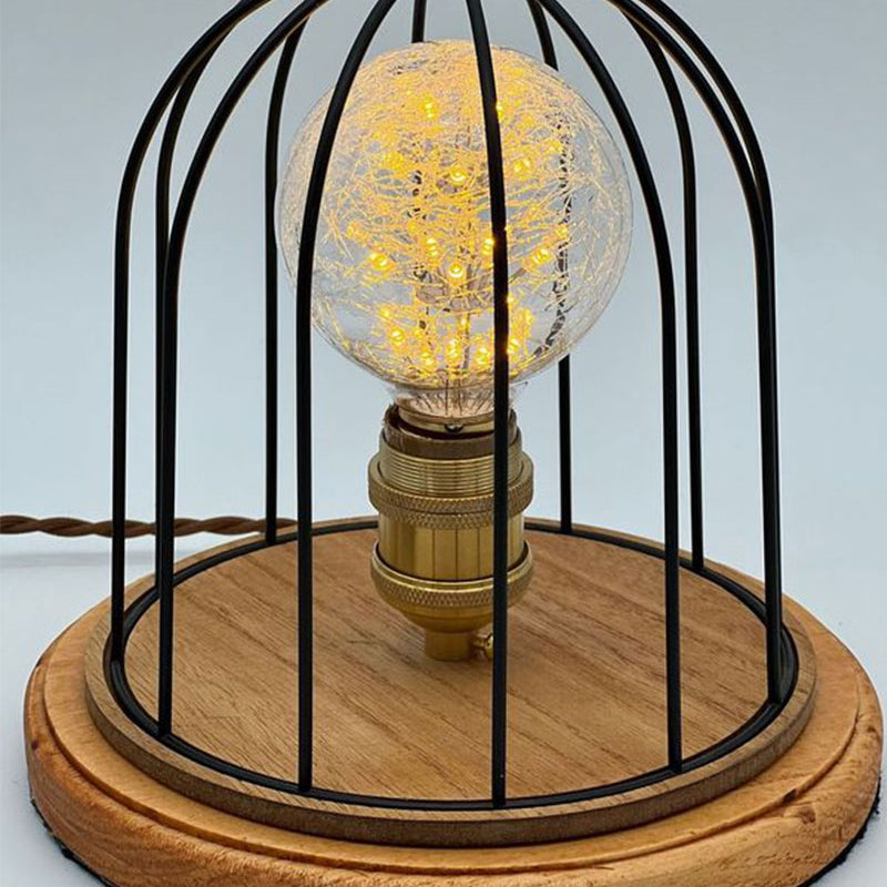 Cage Starry Bulb And Light Color Wood