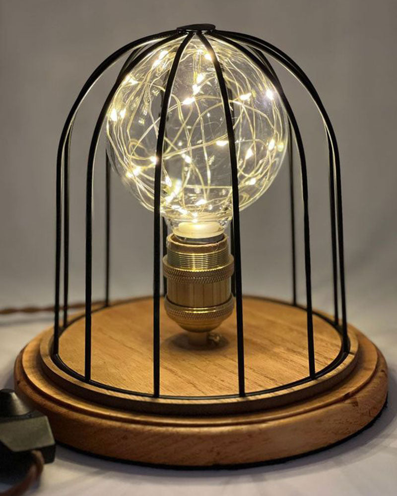 Cage Fairy Bulb And Light Color Wood