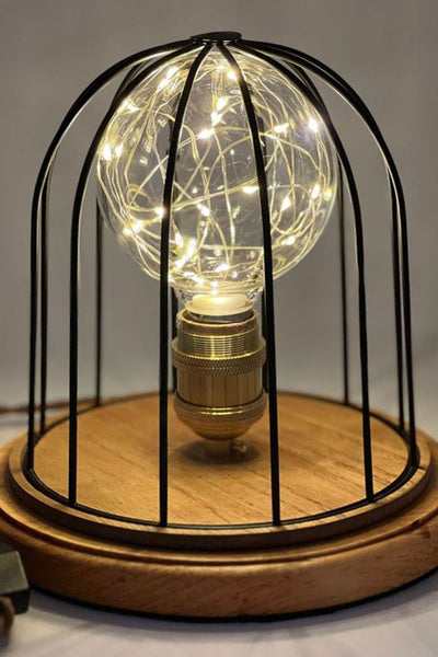 Cage Fairy Bulb And Light Color Wood