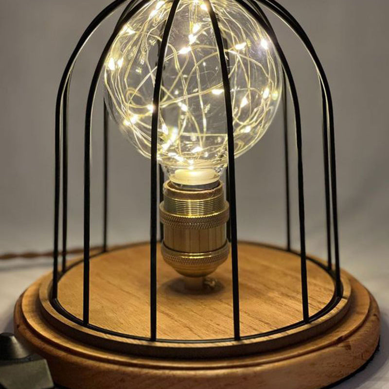 Cage Fairy Bulb And Light Color Wood