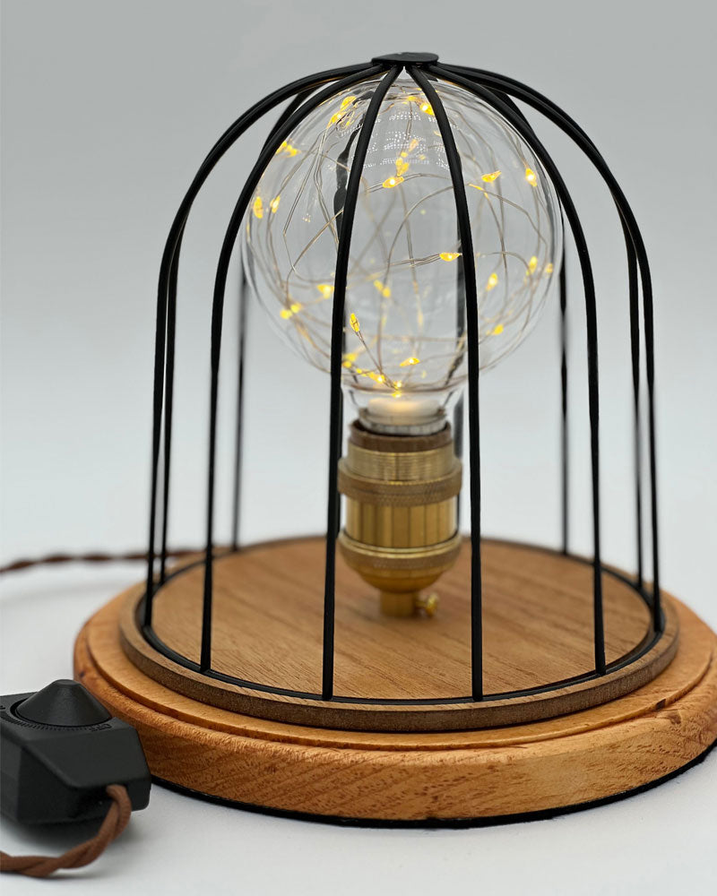 Cage Fairy Bulb And Light Color Wood