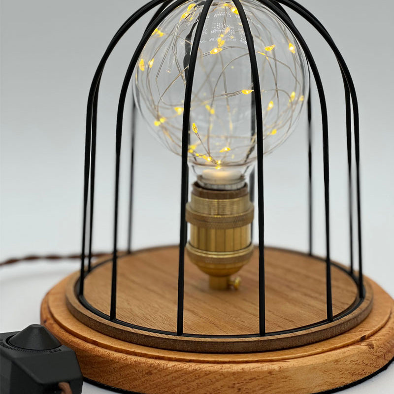 Cage Fairy Bulb And Light Color Wood