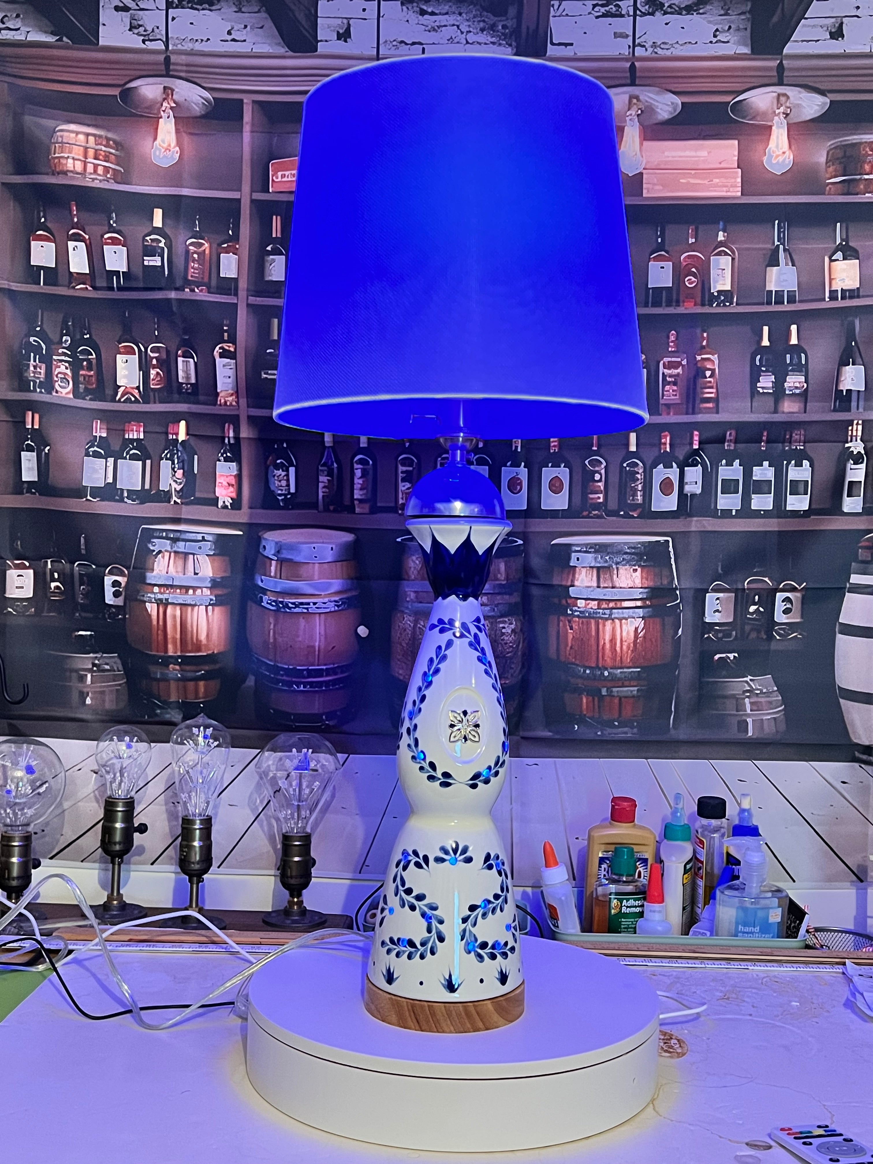 Clase Azul® Tequila Bottle Lamp – Repurposed with Blue LED Fairy