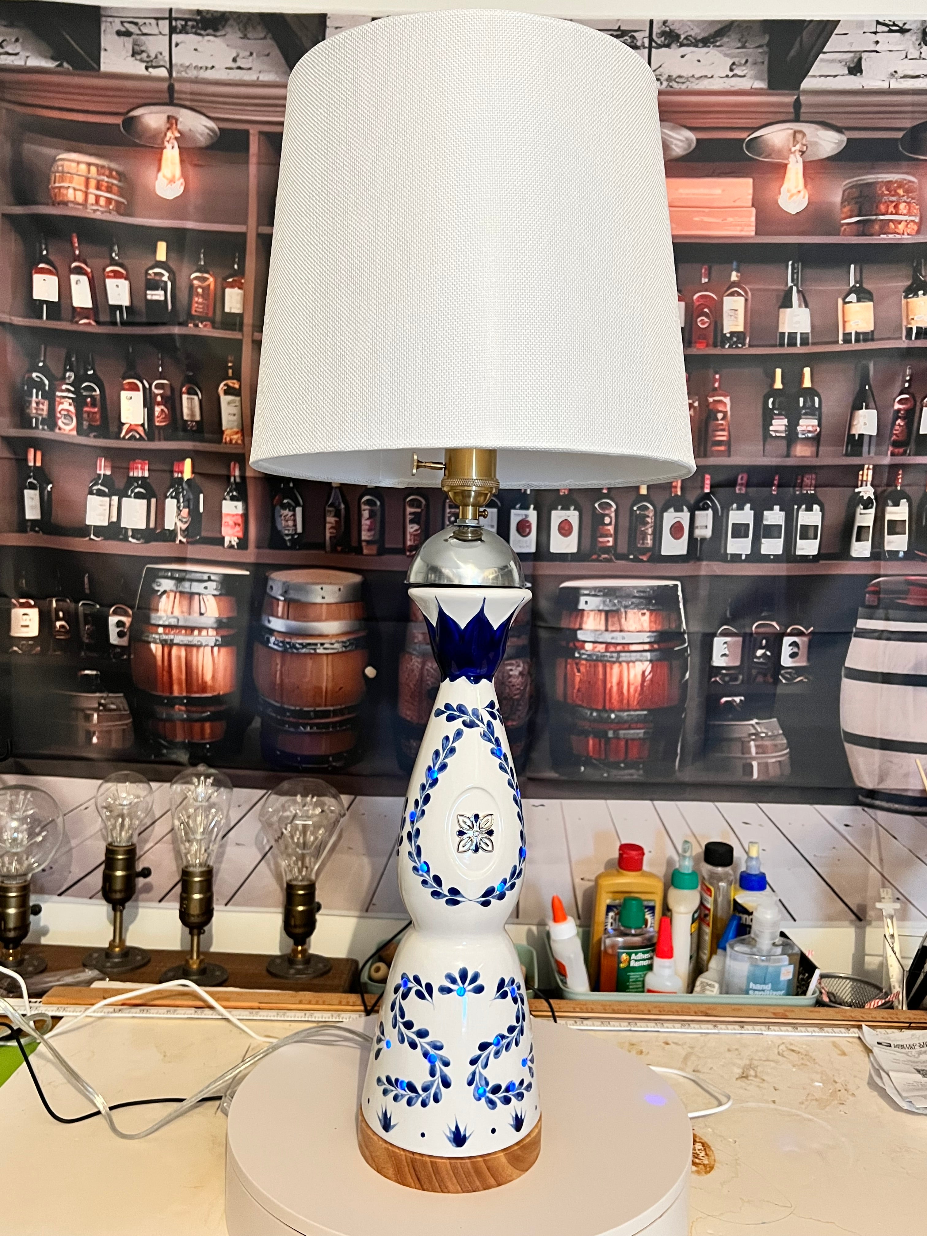 Clase Azul® Tequila Bottle Lamp – Repurposed with Blue LED Fairy
