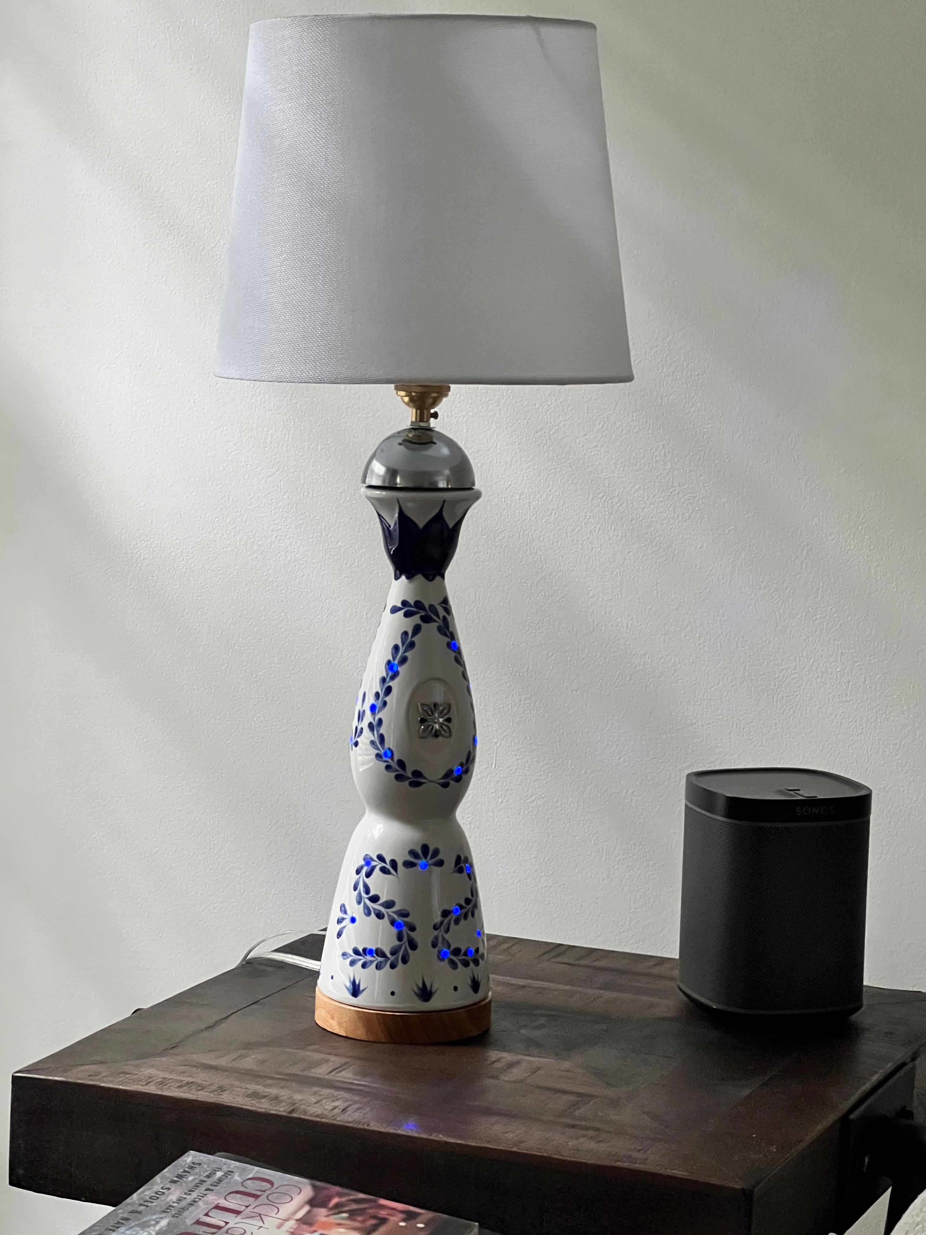 Clase Azul® Tequila Bottle Lamp – Repurposed with Blue LED Fairy