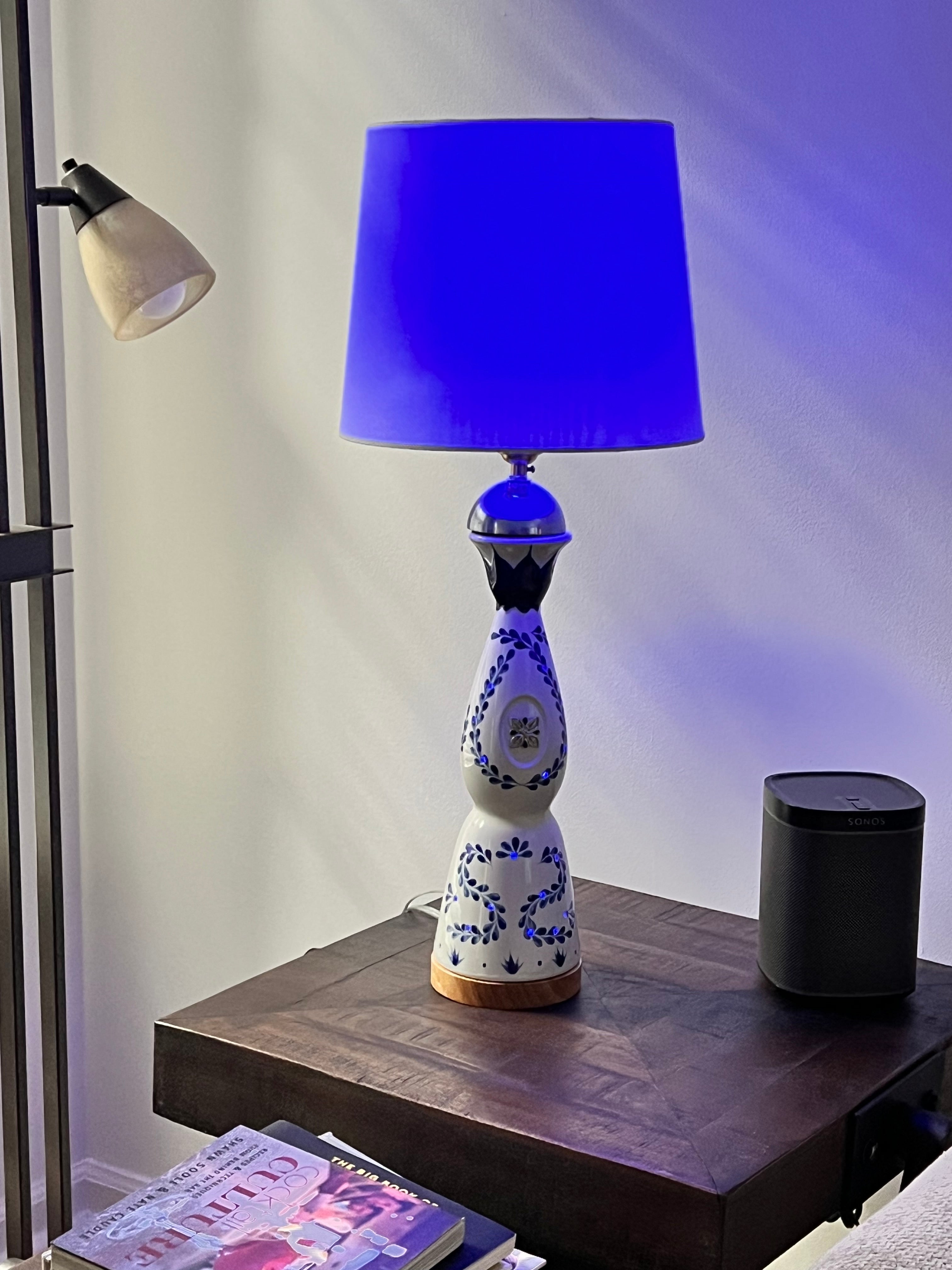 Clase Azul® Tequila Bottle Lamp – Repurposed with Blue LED Fairy