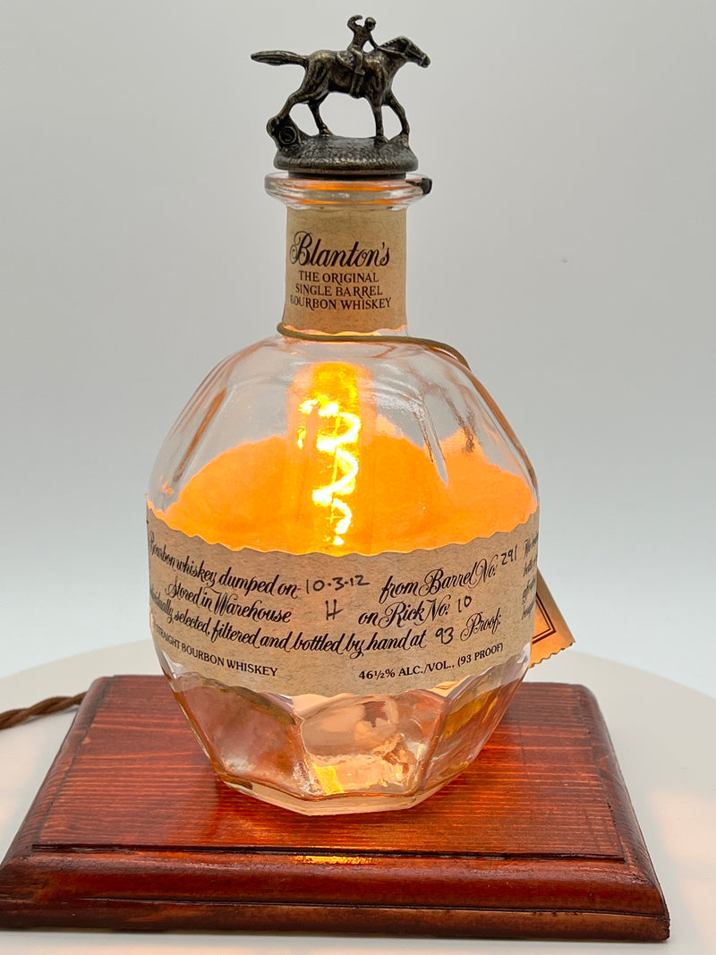 Blanton’s 750ml Bottle Light – Handcrafted Bourbon Decor with Edison Bulb