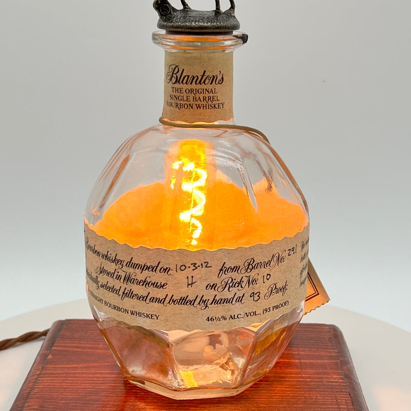 Blanton’s 750ml Bottle Light – Handcrafted Bourbon Decor with Edison Bulb