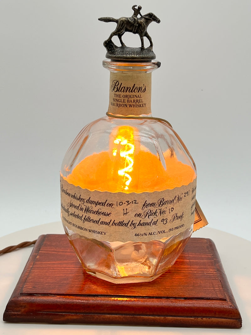 Blanton’s 750ml Bottle Light – Handcrafted Bourbon Decor with Edison Bulb