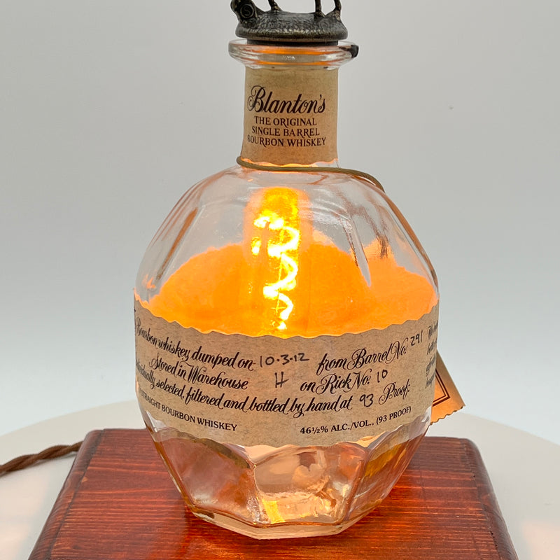 Blanton’s 750ml Bottle Light – Handcrafted Bourbon Decor with Edison Bulb