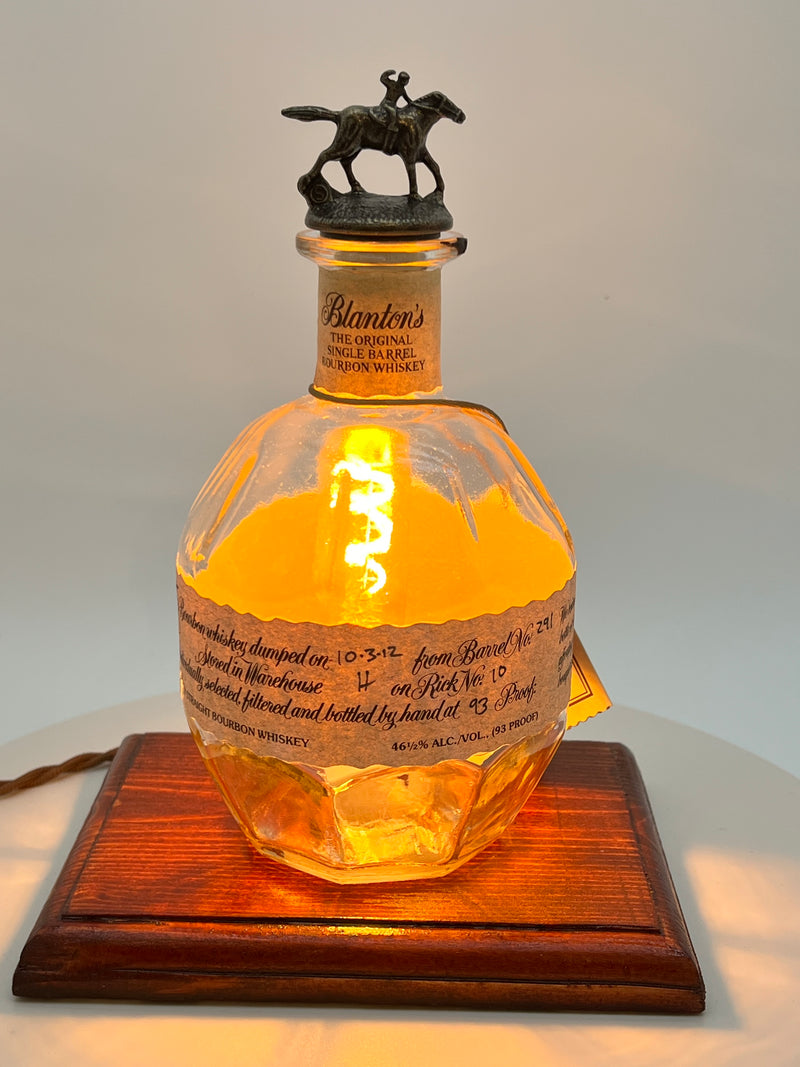 Blanton’s 750ml Bottle Light – Handcrafted Bourbon Decor with Edison Bulb