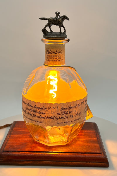 Blanton’s 750ml Bottle Light – Handcrafted Bourbon Decor with Edison Bulb