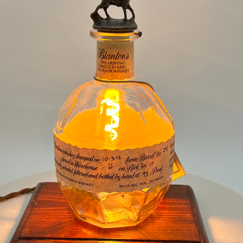 Blanton’s 750ml Bottle Light – Handcrafted Bourbon Decor with Edison Bulb